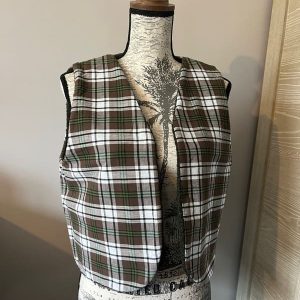 GILET SANS MANCHE REVERSIBLE Kaki / Carreaux