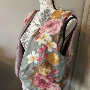 GILET SANS MANCHE REVERSIBLE Lilas / Fleurs