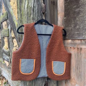 GILET SANS MANCHE REVERSIBLE Rouille / Vichy