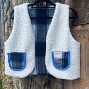 GILET SANS MANCHE REVERSIBLE Blanc / Tartan