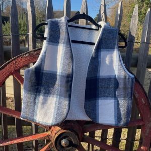 GILET SANS MANCHE REVERSIBLE Blanc / Tartan