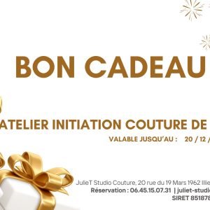 BON CADEAU INITIATION À LA COUTURE D'1h30